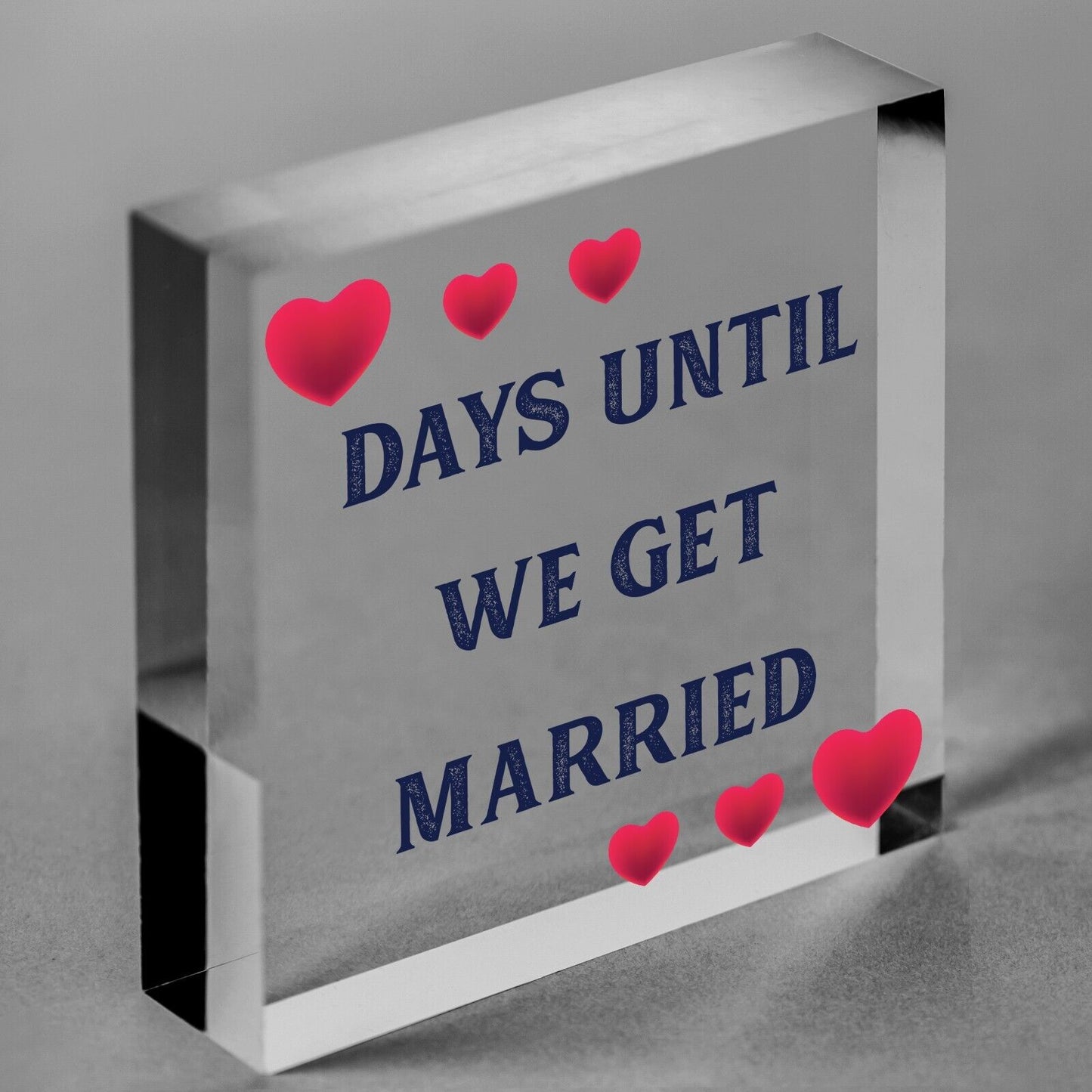 Wedding Countdown Chalkboard Plaque Sign Engagement Gift Fiance Mr & Mrs