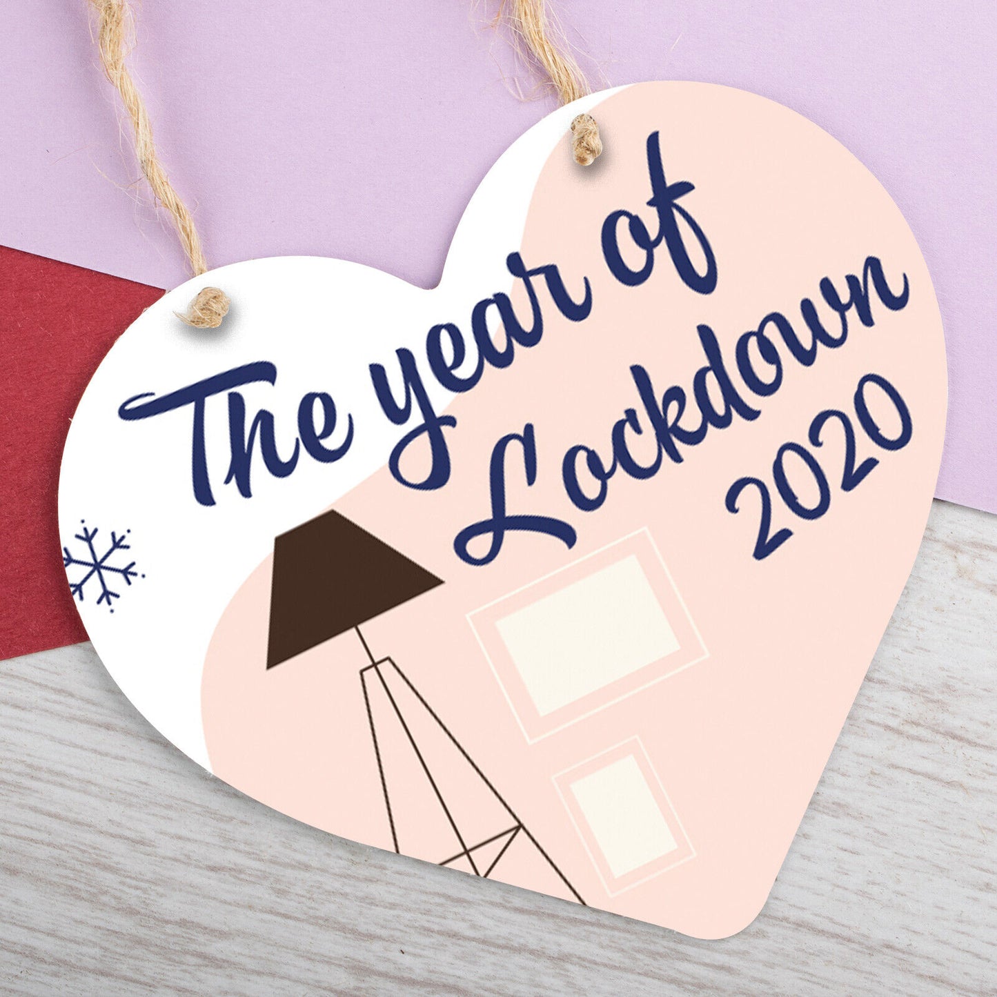 The year of Lockdown Heart Hanging Sign Christmas Decoration Gift Keepsake