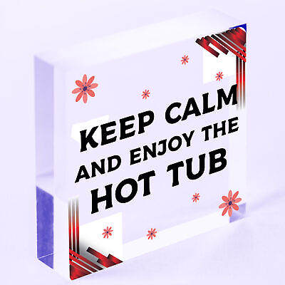 Funny Hot Tub Sign Hanging Garden Shed Summerhouse Decking Shed Sign Family Gift