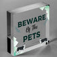 Beware Of The Pets Novelty Wooden Hanging Shabby Chic Plaque Gift Home Pet Sign