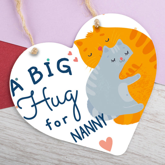 Big Hug For Nanny Heart Hanging Sign Christmas Decoration Friend Gift BFF