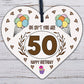 50th Birthday Gifts For Women 50th Birthday Gifts For Men Wooden Heart Keepsake