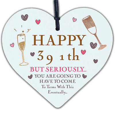 40th Birthday Funny Gift For Men Women Him Her Wooden Heart Gifts For Friend