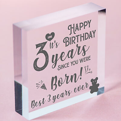 3rd Birthday Girl Boy Three Today 3rd Birthday Decoration 3rd Birthday Card Sign