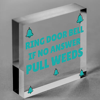 Funny Ring The Door Bell Wall Door Gate Sign Garden Shed Mum Home FRIEND Gift