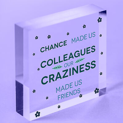 Chance Made Us Colleagues Handmade Heart Plaque Work Friendship Leaving Gift