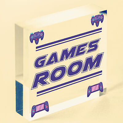 Games Room Man Cave Hanging Plaque Gift For Him Boys Bedroom Plaque Sign