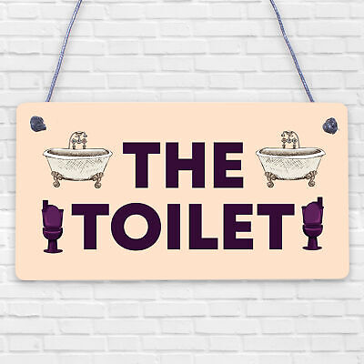 Marble Theme Hanging Bathroom Toilet Loo Sign Home Decor New Home Gift