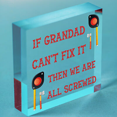 Grandad Fix It Man Cave Sign Garage Shed Wall Sign Birthday Xmas Grandad Gift