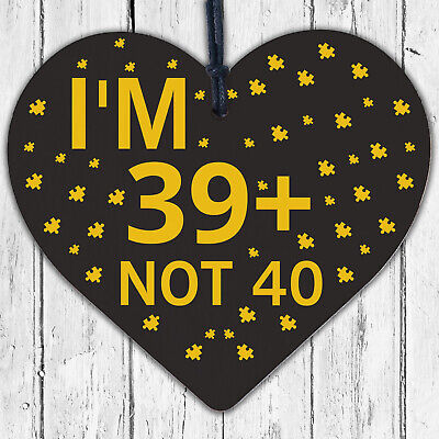 Rude 40th Birthday Decoration Wooden Heart Funny Novelty Gift For Friend Men