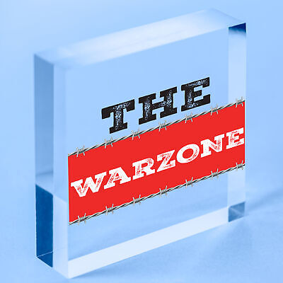 THE WARZONE Boys Gaming Bedroom Man Cave Sign Gift For Him Keepsake