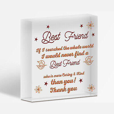 BEST FRIEND Friendship Gift For Friend Birthday Christmas Thank You Wooden Heart