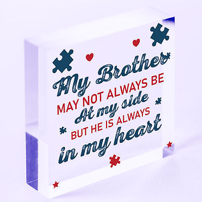 Special Gift For Brother Wood Heart Birthday Christmas Gift For Him Keepsake