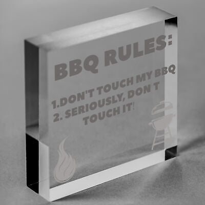 BBQ Rules Sign Hanging Door Wall Shed Sign Garden Sign For Outdoor Men Gift