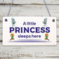 Princess Sleeps Plaque Door Nursery Bedroom Sign Gift Baby Girls Fairytale Decor