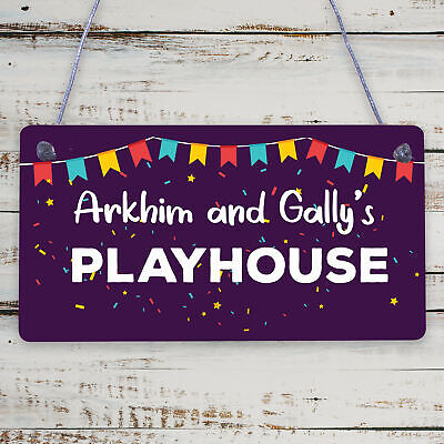 Quirky Playhouse Sign Personalised Garden Summerhouse Sign Son Daughter Gift