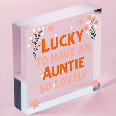 Auntie Birthday Gifts Thank You Gift Wooden Heart Shabby Chic Sign Family Plaque