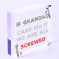 Grandad Fix It Screwed Man Cave Garage Shed Hanging Plaque Dad Grandad Gift Sign