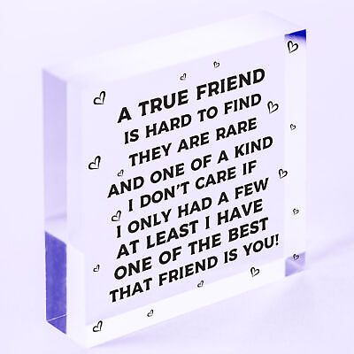 A True Friend Is Hard To Find Wooden Hanging Plaque Friendship Gift Thank You!