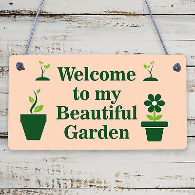 Novelty Beautiful Hanging Garden Plaque Present Home Shed Sign Friendship Gift