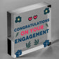 Congratulations On Your Engagement Wooden Hanging Heart Plaque Wedding Gift Sign