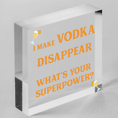 Funny Make Vodka Disappear Alcohol Gift Man Cave Home Bar Wall Plaque Pub Sign