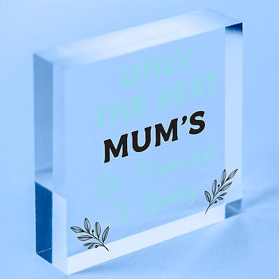 Plaque ONLY THE BEST MUMS Get PROMOTED To NANNY Nan Baby Gift Sign Chic Grandma