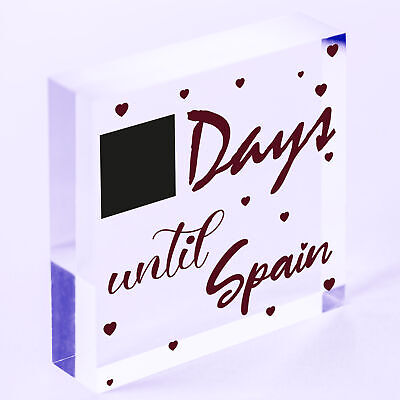 Chalkboard Holiday Countdown To SPAIN Novelty Plaque Sign Gift For Friend Family