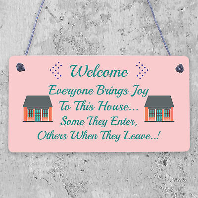 Everyone Brings Joy To This House Novelty Wooden Hanging Plaque Funny Door Sign