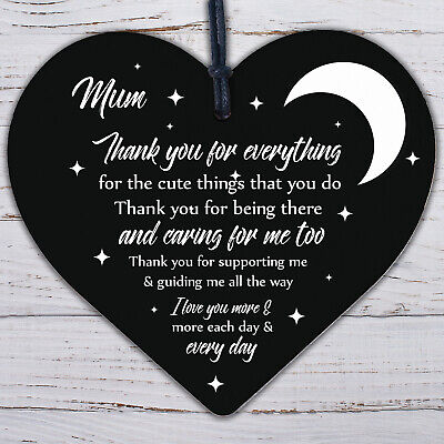 Cute Mothers Day Gift Wooden Heart Thank You Gift For Mum Daughter Son Gifts