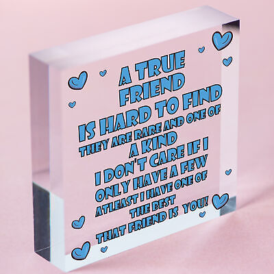 True Friend Friendship Sign Best Friend Plaque Gift Engraved Heart Thank You