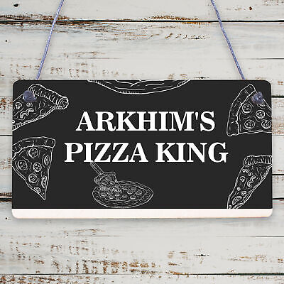 Personalised Pizza King Sign Pizza Oven Sign Garden Summerhouse Plaque