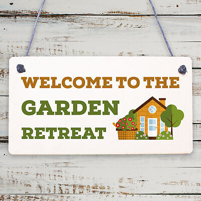 Garden Retreat Sign Engraved Garden Shed Summer House Sign Gift For Her