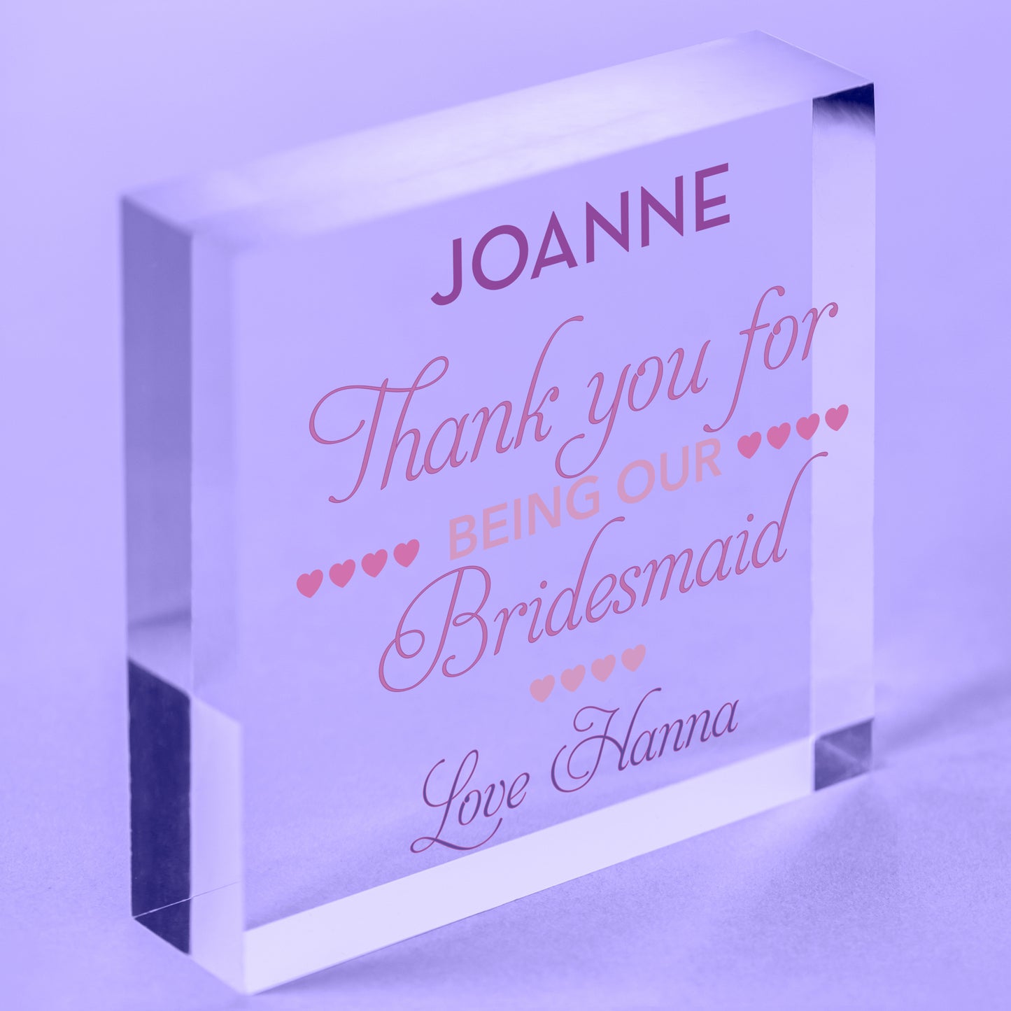 Bridesmaid Thank You Gifts Personalised Maid of Honour Flower Girl Bridal Party