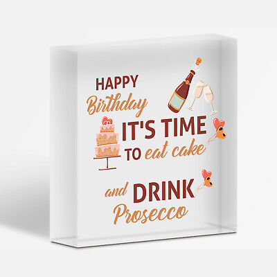 Prosecco Happy Birthday Wooden Heart Mum Daughter Best Friend Card Alcohol Gifts