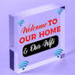 Welcome To Our Home & Wifi Password Chalkboard Gift Hanging Plaque Internet Sign