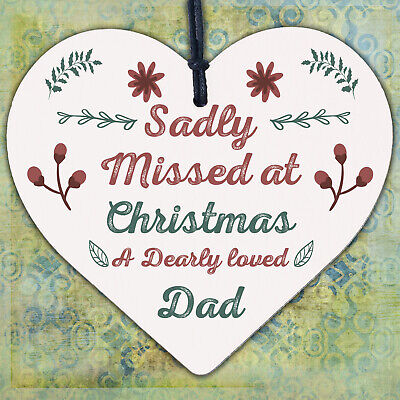 Christmas Memorial Decoration For Dad Mirror Acrylic Heart Tree Decoration Gift