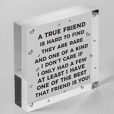 A True Friend Is Hard To Find Wooden Hanging Plaque Friendship Gift Thank You!