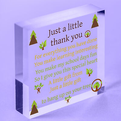 Thank You Christmas Gift For Teacher Teaching Assistant Nursery Teacher Heart