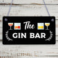 The Gin Bar Garden Party Alcohol Novelty Drinking Gift Pub Hanging Wall Plaque