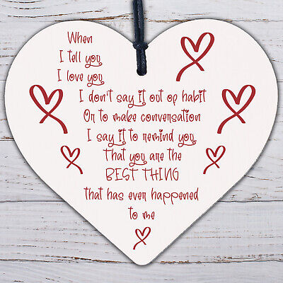 Valentines Gift For Him Her Thank You Gift Wooden Heart Anniversary Present