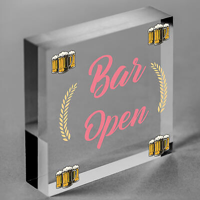 Bar Open Sign NEON EFFECT Home Bar Man Cave Pub Club Window Plaque Display