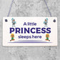 Princess Sleeps Plaque Door Nursery Bedroom Sign Gift Baby Girls Fairytale Decor