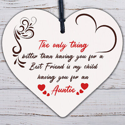 Sister Gift Hanging Heart Plaque Gift For Auntie Birthday Christmas From Niece