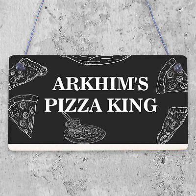 Personalised Pizza King Sign Pizza Oven Sign Garden Summerhouse Plaque