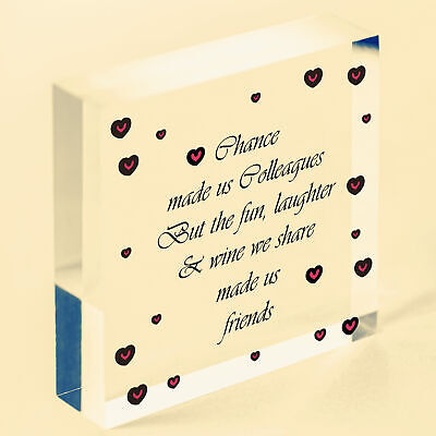 Colleagues Fun, Laughter & Wine Novelty Wooden Heart Leaving Gift Plaque