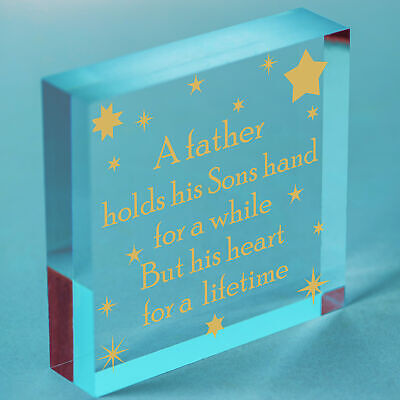 THANK YOU Gift For You Father Dad Daddy Son Wooden Heart Birthday Christmas Gift