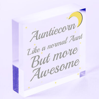 Aunticorn Wood Heart Auntie Unicorn Gift Auntie Birthday Christmas Gift Thankyou