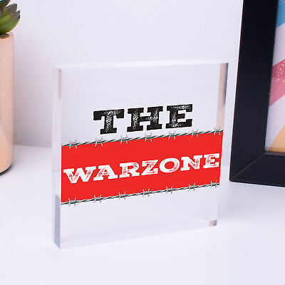 THE WARZONE Boys Gaming Bedroom Man Cave Sign Gift For Him Keepsake