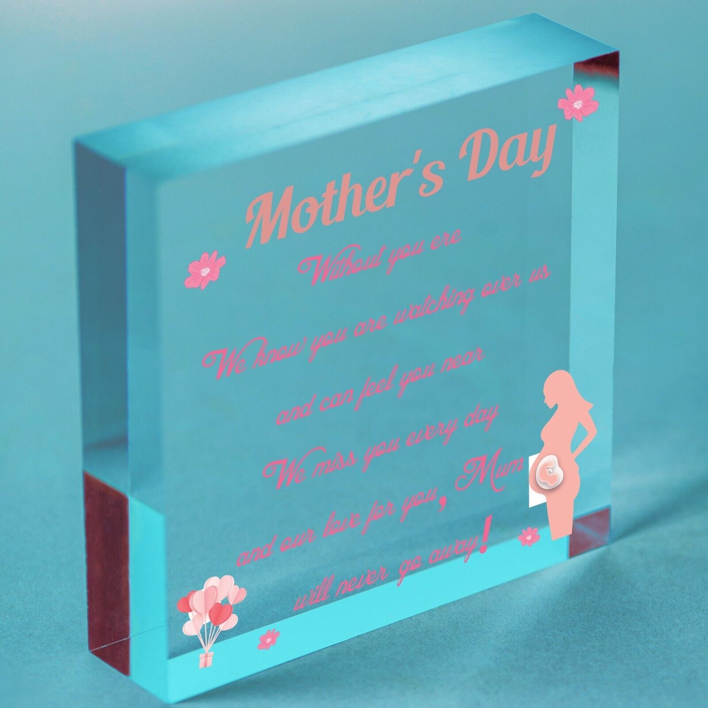 Memorial Gift For Mum On Mothers Day Wooden Flower In Memory Plaque For Mum